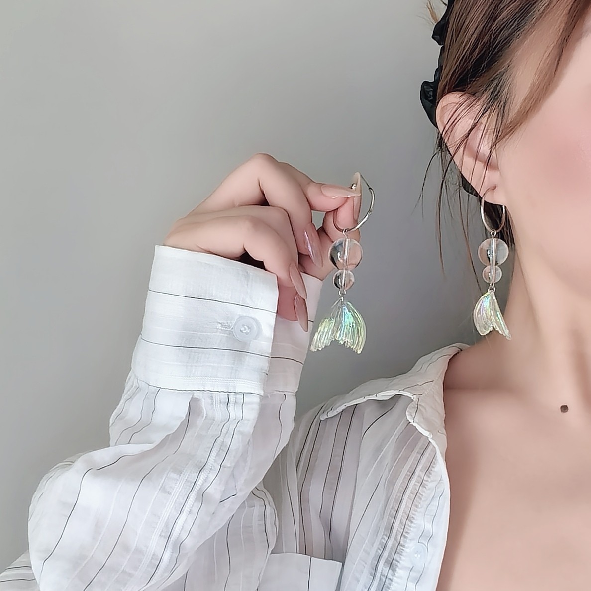 XY手作新款乔琳同款鱼尾美人鱼长耳环ins浪漫海边度假多巴胺耳圈,饰品/流行首饰/时尚饰品新,耳环,淘宝优惠券,粉丝福利购,淘宝优惠卷
