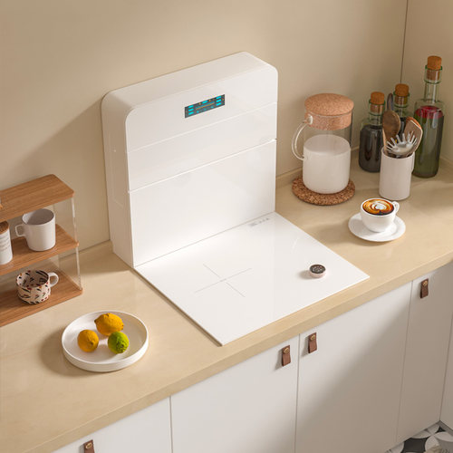 强顺分体式白色集成灶侧吸下排无机箱单灶电磁炉小户型550公寓