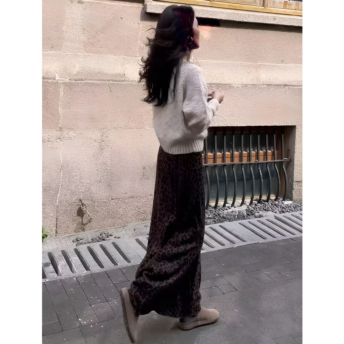 JOYIASS巨好看的一整套秋装2025超火韩系减龄设计感针织衫豹纹半