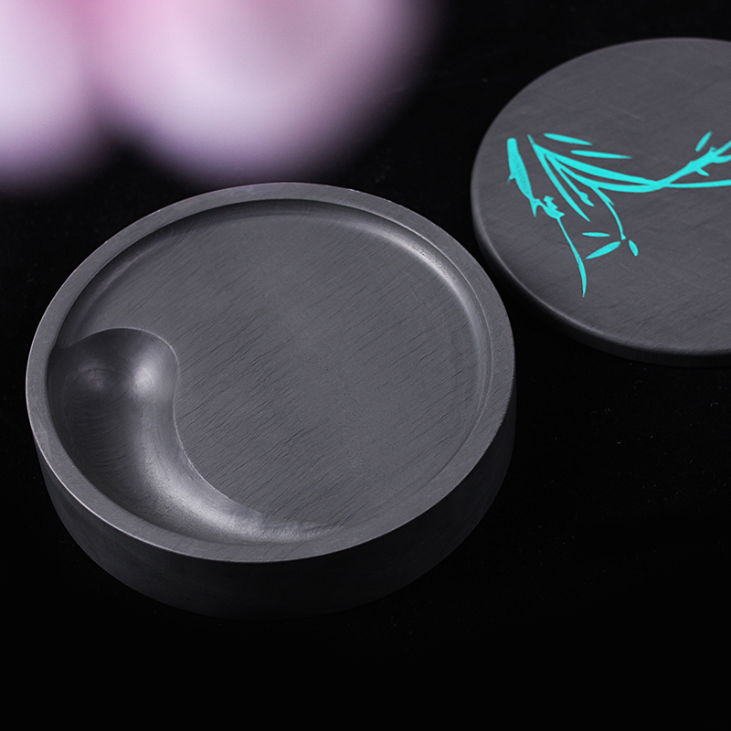 学生5寸/歙砚带盖安徽歙砚台毛笔书法文房四宝墨海墨碟墨池墨盘砚