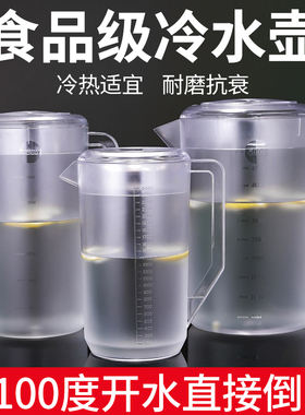 食品级量杯带刻度耐高温大容量商用亚克力PC塑料冷水壶奶茶店专用