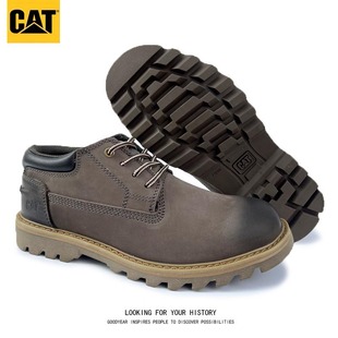 英伦 低帮大黄靴机车靴登山商场同款 真牛皮CAT卡特马丁靴工装 男鞋