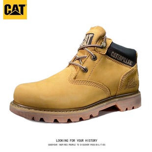 经典 大黄靴英伦男机车登山徒步厚底耐磨 真牛皮CAT卡特马丁靴工装
