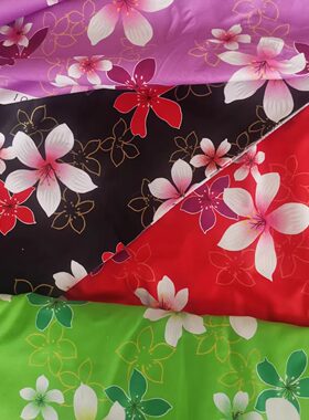 台湾传统客家花布 全棉烫金油桐花 床品服饰提袋包装桌布布置文创