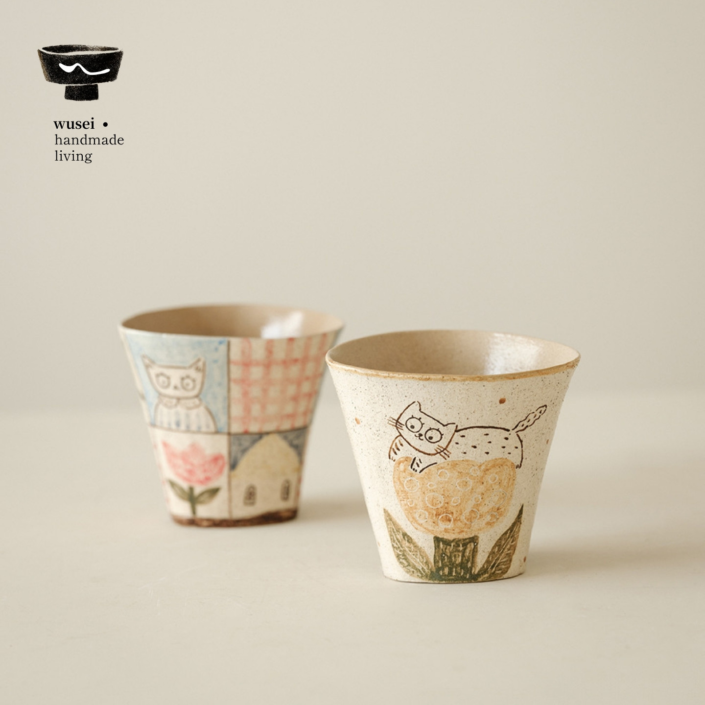 闻说WUSEI 粉引手绘陶瓷马克杯咖啡杯 治愈系居家办公生日礼物,餐饮具,咖啡杯,淘宝优惠券,粉丝福利购,淘宝优惠卷