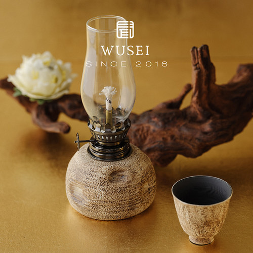 闻说WUSEI复古老岩泥粉引酥油灯