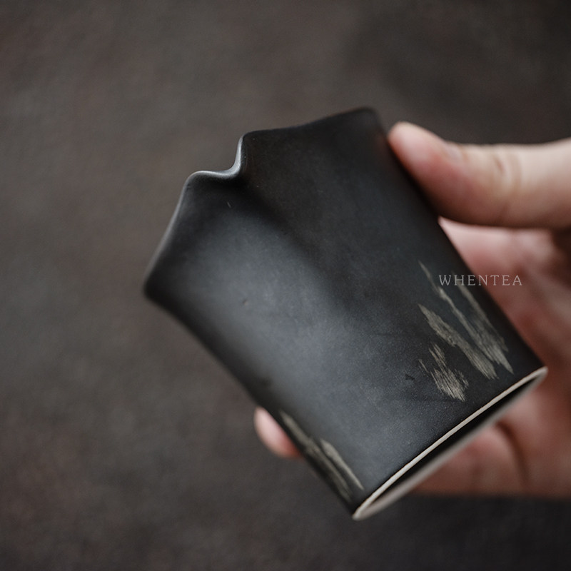 闻说日式玄铁釉银彩系列公道杯