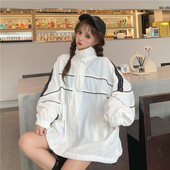 Real shot real price spring new Korean loose thin patchwork sunscreen shirt women's coat