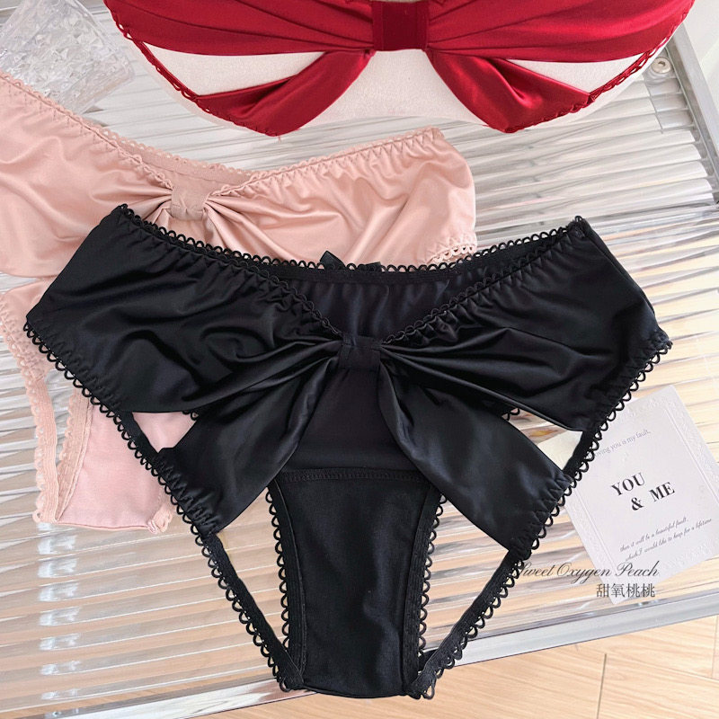 暧昧引力～性感蝴蝶结缎面露臀内裤后大镂空热辣三角内裤纯欲诱惑,女士内衣/男士内衣/家居服,女三角裤,淘宝优惠券,粉丝福利购,淘宝优惠卷
