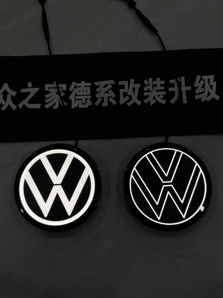 thumbnail for Suitable for All Volkswagen Models: Passat, Magotan, Sagitar, Golf, Cc, Bora, T-Roc, Tayron, Acc Illuminated Car Logo