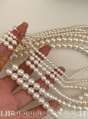 18K真金电镀女不褪色项链珍珠