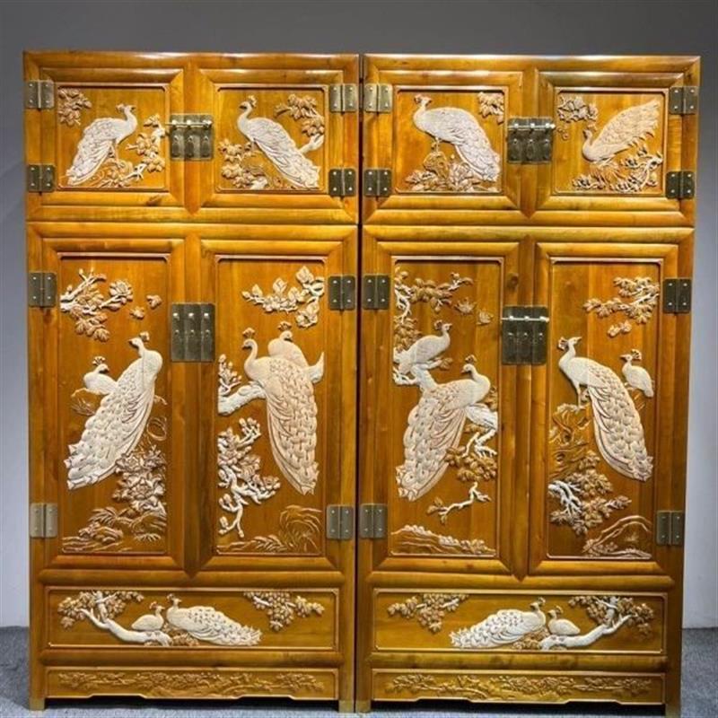 金丝楠木顶箱柜四川小叶桢楠原木大衣柜卧室储物柜收纳柜靠墙