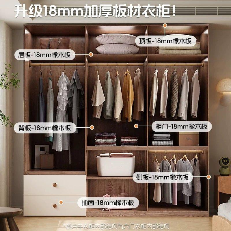 儿童衣柜家用多功能小户型成品组合环保橡木衣橱收纳柜