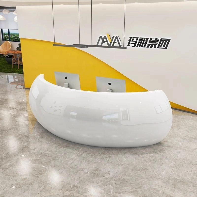 烤漆异型前台造型接待台桌创意迎宾台理发店收银台造型美容院柜台