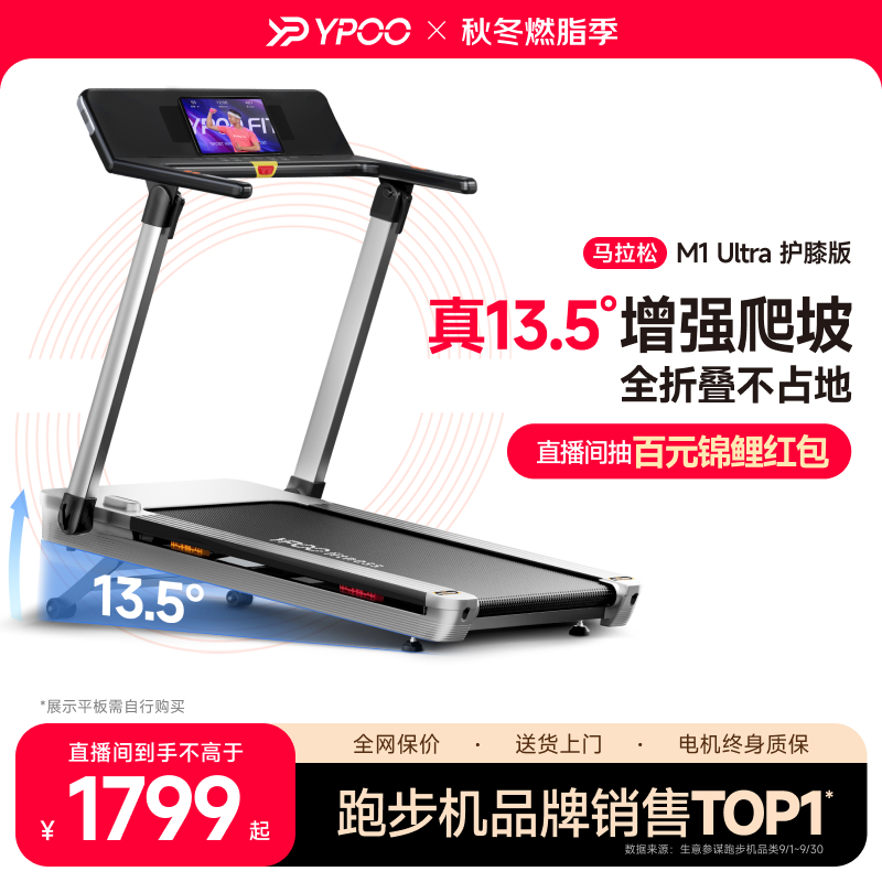 易跑M1跑步机爬坡减震可折叠