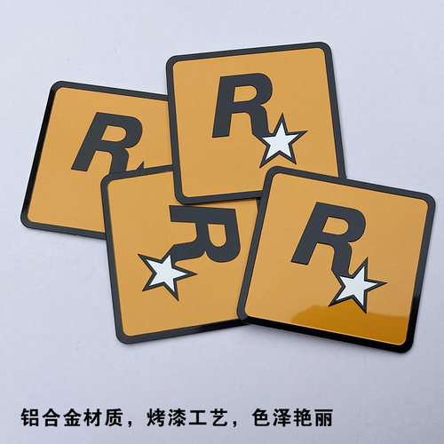 3D立体金属R星个性车贴