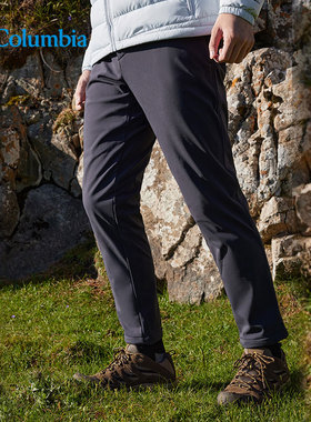 Columbia哥伦比亚户外男裤拒水加绒保暖软壳冲锋裤25新款AE5713