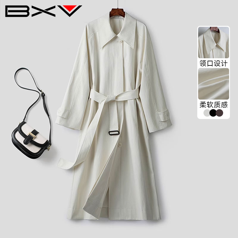 BXV系带风衣女中长款2026秋季