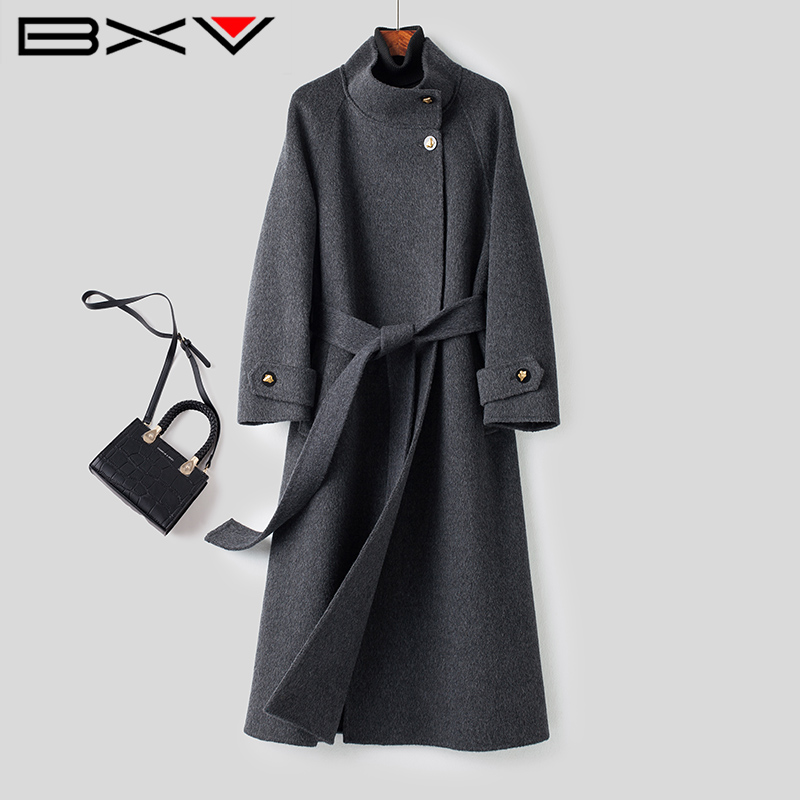 BXV气质英伦风立领羊毛大衣