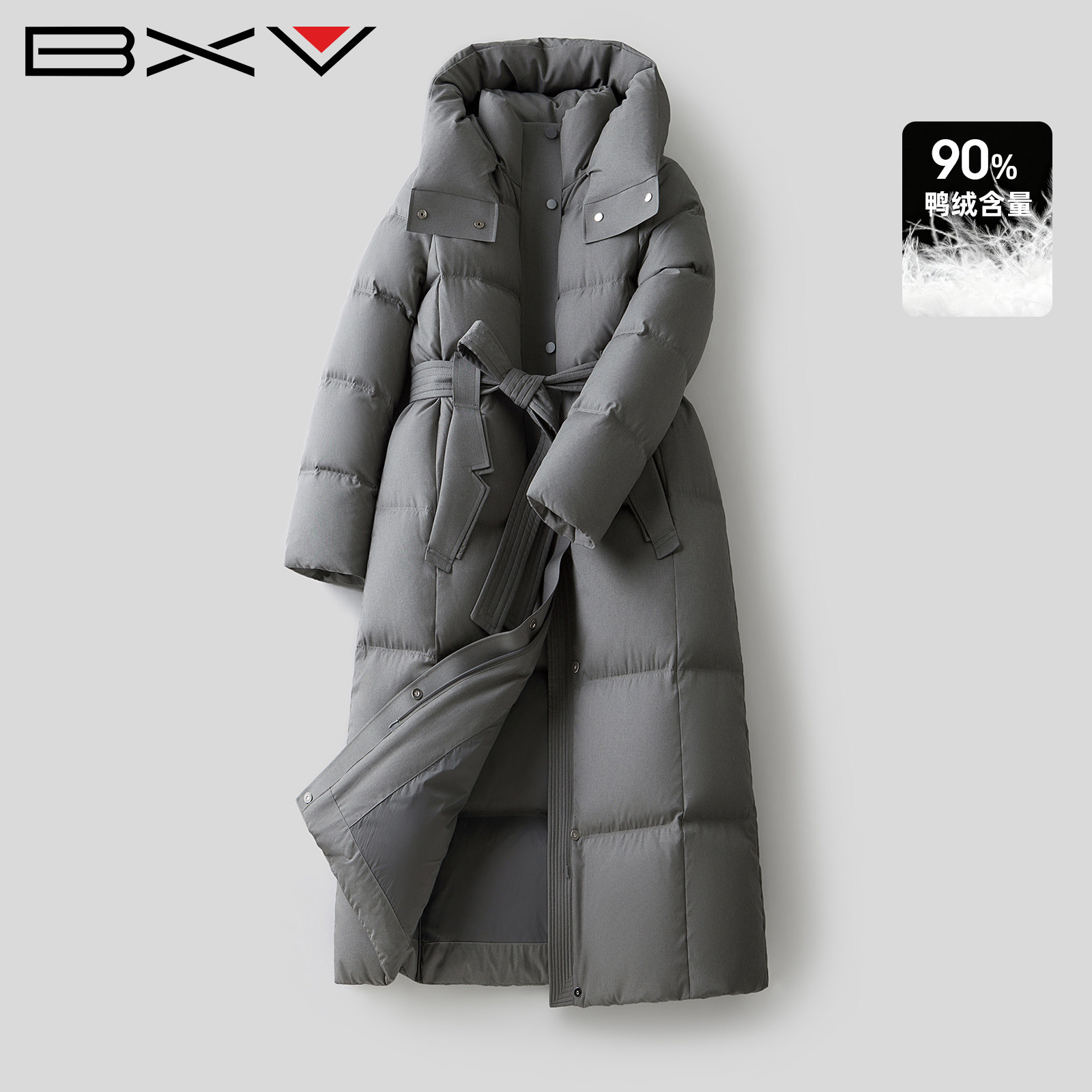 BXV系带连帽羽绒服女中长款2025冬新款高充绒显瘦防风保暖长外套,女装/女士精品,羽绒服,淘宝优惠券,粉丝福利购,淘宝优惠卷