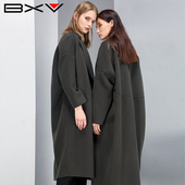 BXV2026春季 羊毛呢外套赫本风茧型大码 新款 双面羊绒大衣女中长款