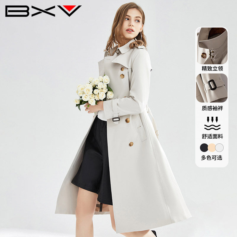 BXV系带风衣女中长款2026秋季
