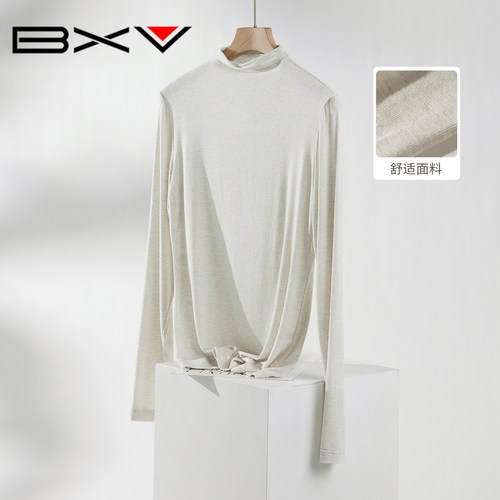 BXV极简修身透气长袖中领针织衫