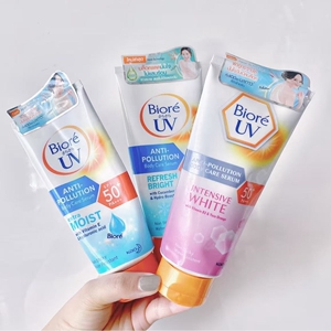 保税区 新款泰国Biore碧柔身体防晒乳霜150ml媄白保湿SPF50+PA+