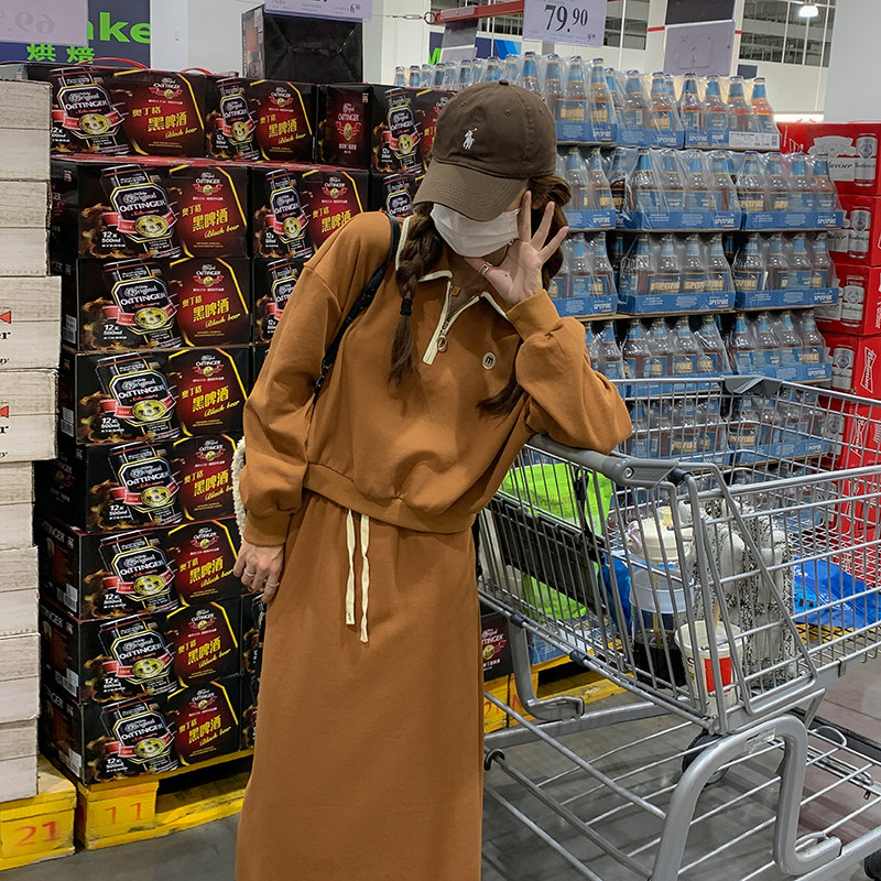 现货休闲宽松卫衣套装女港味高腰显瘦半身裙297-8052-P145-K198，女装连衣裙，艾艾淮淮