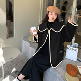 现货学院风小个子高级感娃娃领呢大衣297-8063，女装毛呢外套，艾艾淮淮