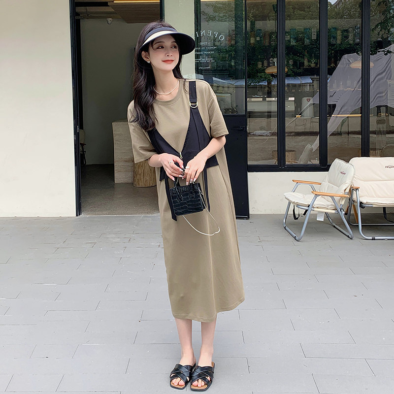 现货拼接假两件连衣裙297-231-P115-K168,女装连衣裙,艾艾淮淮