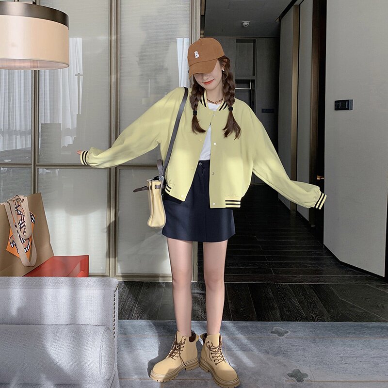 现货韩版休闲设计感棒球服小个子外套297-8028-P105-K158,女装短外套,艾艾淮淮