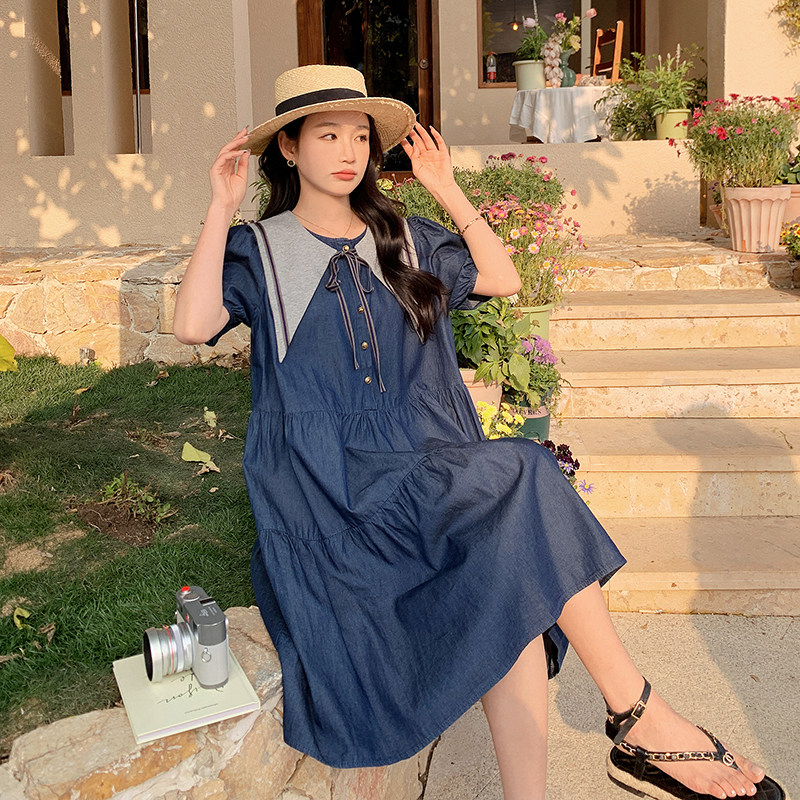 现货甜美宽松娃娃领减龄连衣裙配披肩297-071-P125-K178,女装连衣裙,艾艾淮淮