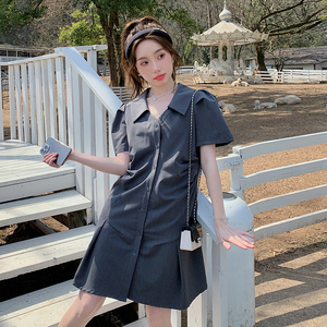 现货法式小个子设计感收腰连衣裙297-079-P105-K158图片