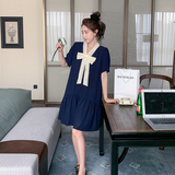 现货短袖宽松气质显瘦荷叶边连衣裙297-123-P105-K158，女装连衣裙，艾艾淮淮