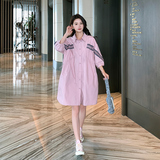 现货针织网收腰衬衫休闲连衣裙297-127-P115-K168，女装连衣裙，艾艾淮淮