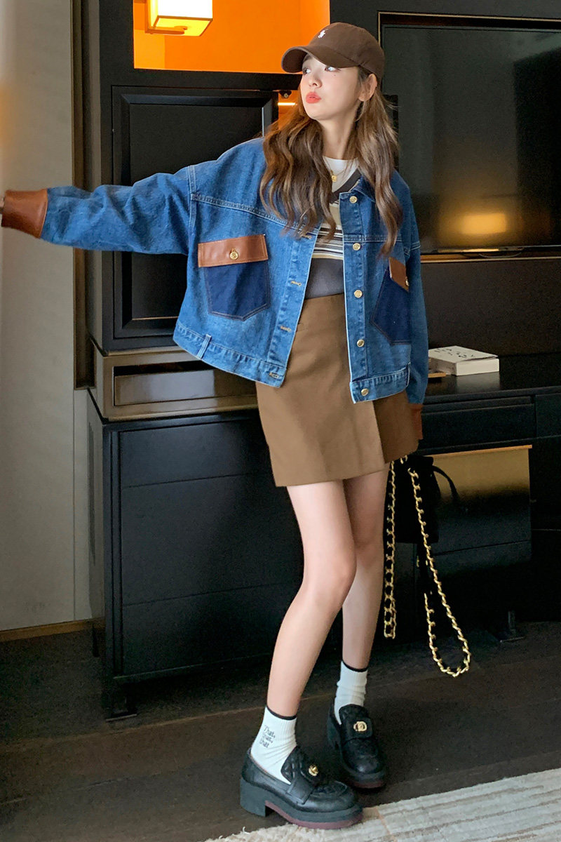 现货新款复古港味美式街头风小个子短外套297-8032-P135-K188,女装短外套,艾艾淮淮