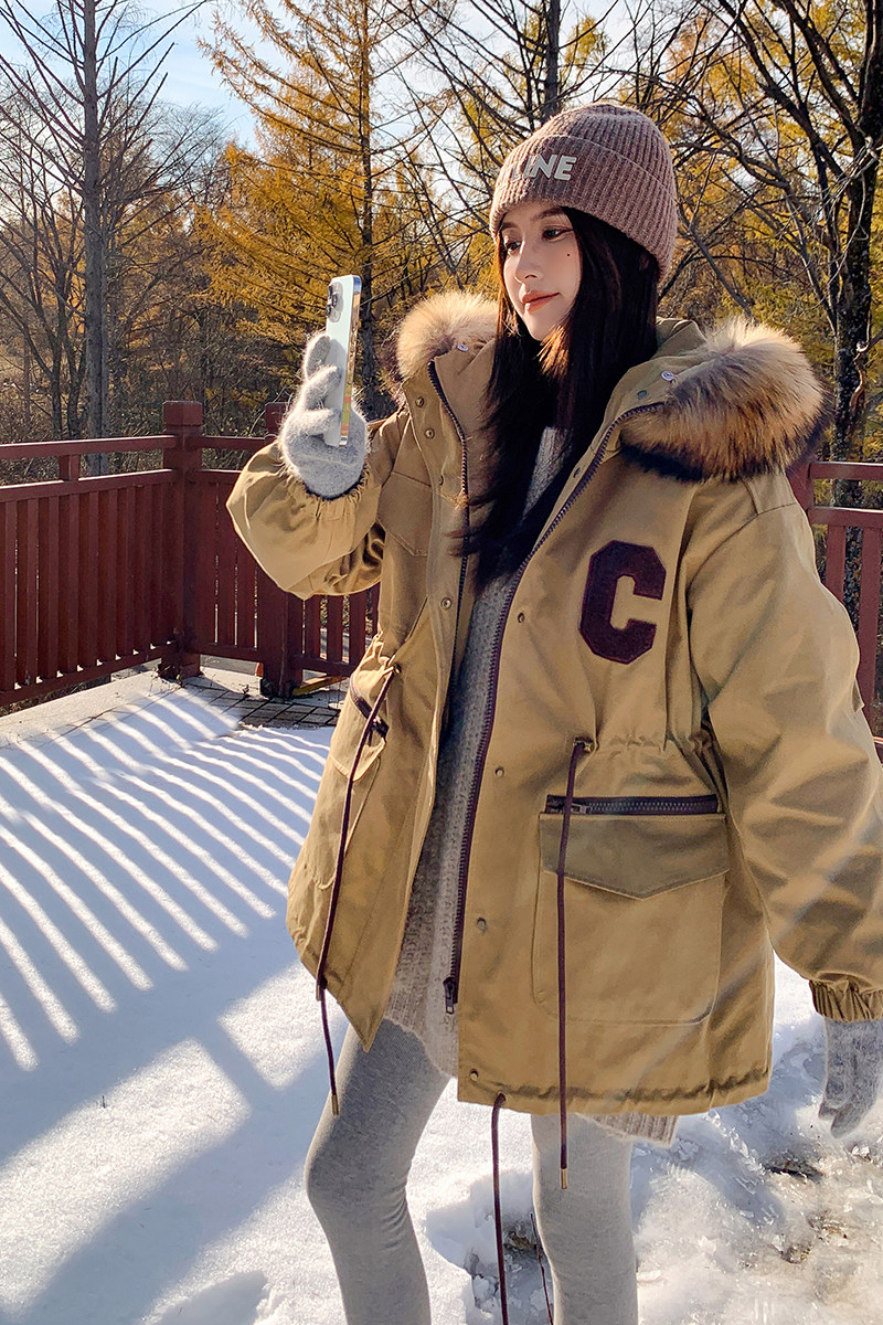 现货重工加厚大C长款派克服297-8123,女装棉衣/棉服,艾艾淮淮