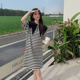 现货两色法式娃娃领宽松连衣裙297-122-P105-K158，女装连衣裙，艾艾淮淮