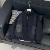 SU冬季 复古牛仔拼接立领羽绒服男宽松廓形白鸭绒面包服外套 美式