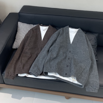 日系复古羊毛混纺针织开衫外套潮