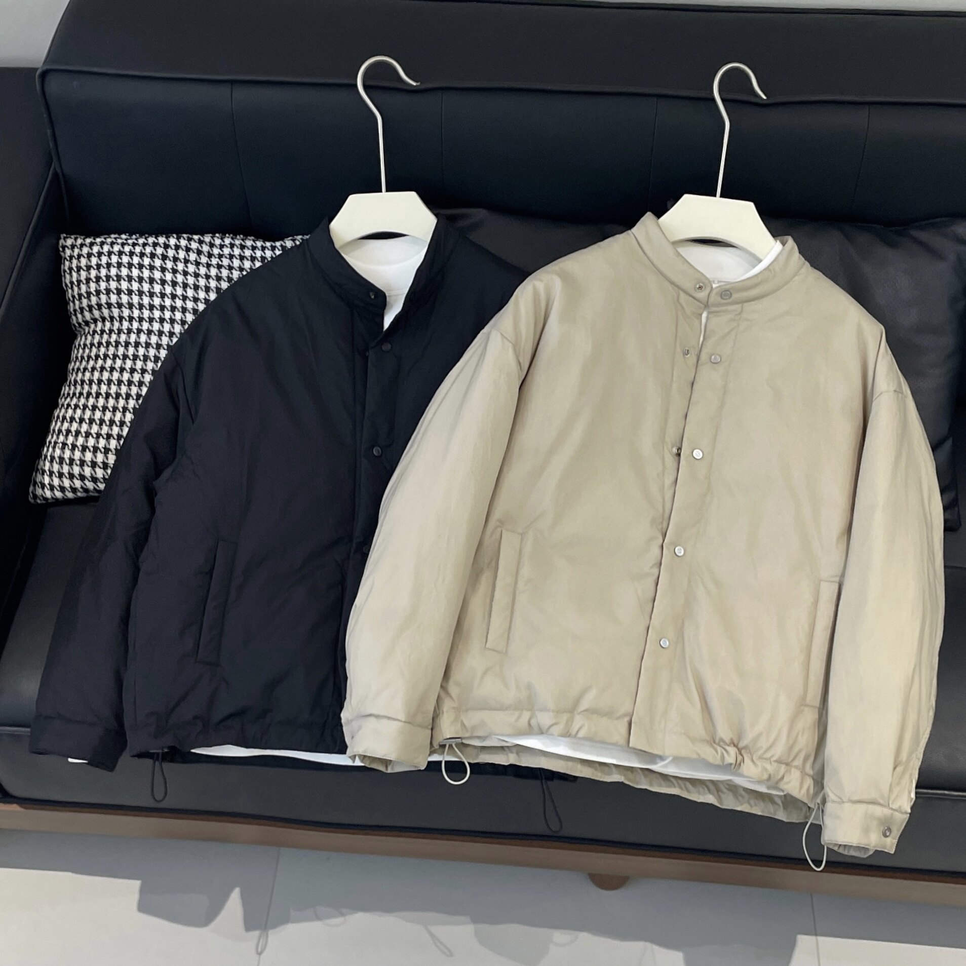 SU冬季日系简约小立领轻薄羽绒服男宽松休闲廓形保暖白鸭绒外套潮