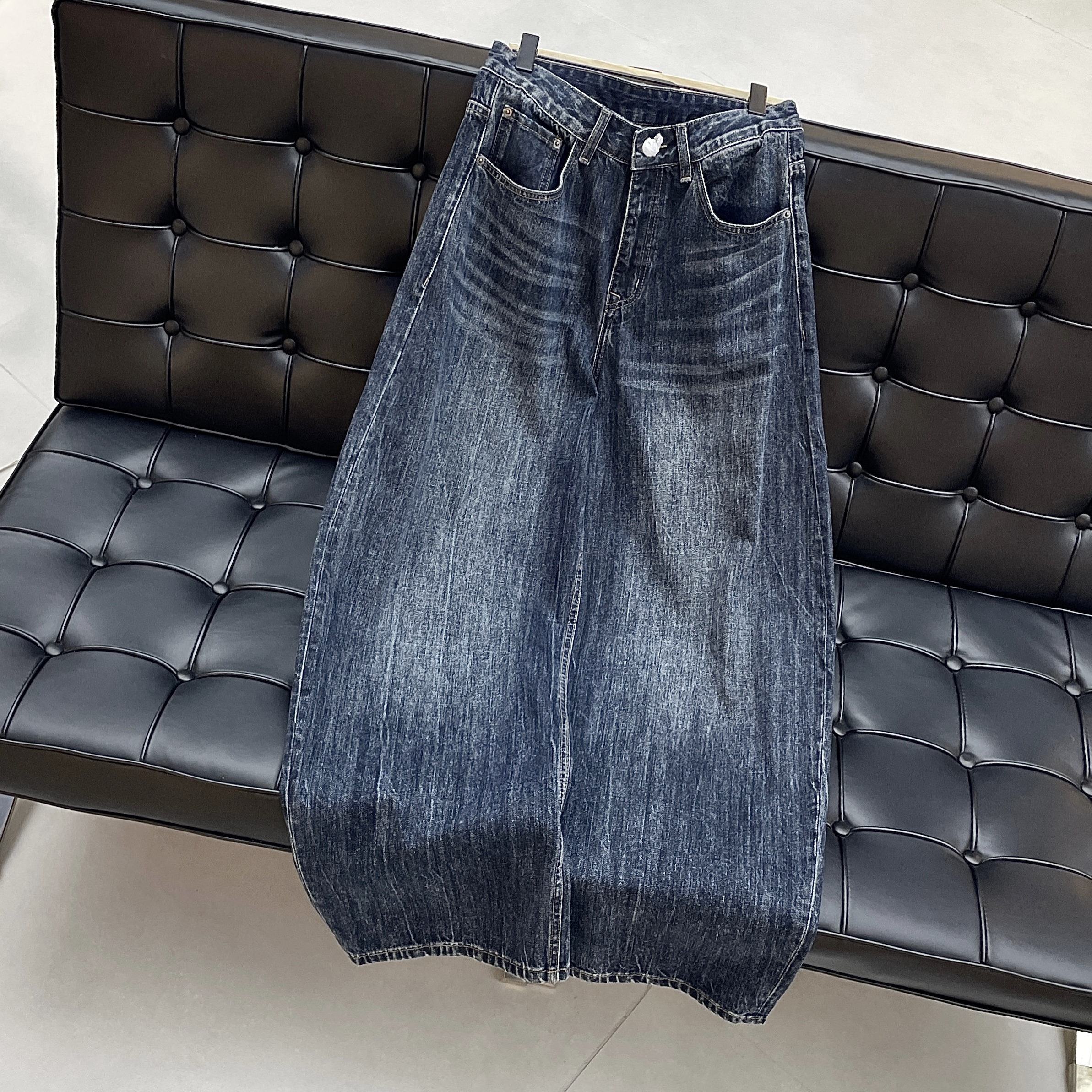 美式复古水洗猫须做旧牛仔裤男潮