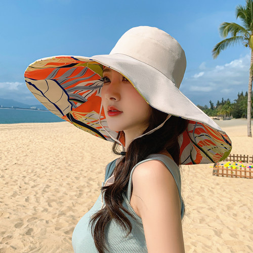 夏天海边防晒太阳帽户外百搭大檐