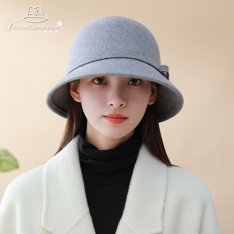 气质保暖名媛赫本显脸小圆顶白色小香风法式