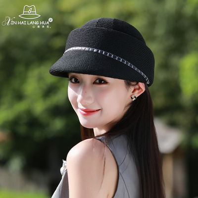 赫本风优雅马术遮阳防晒渔夫帽