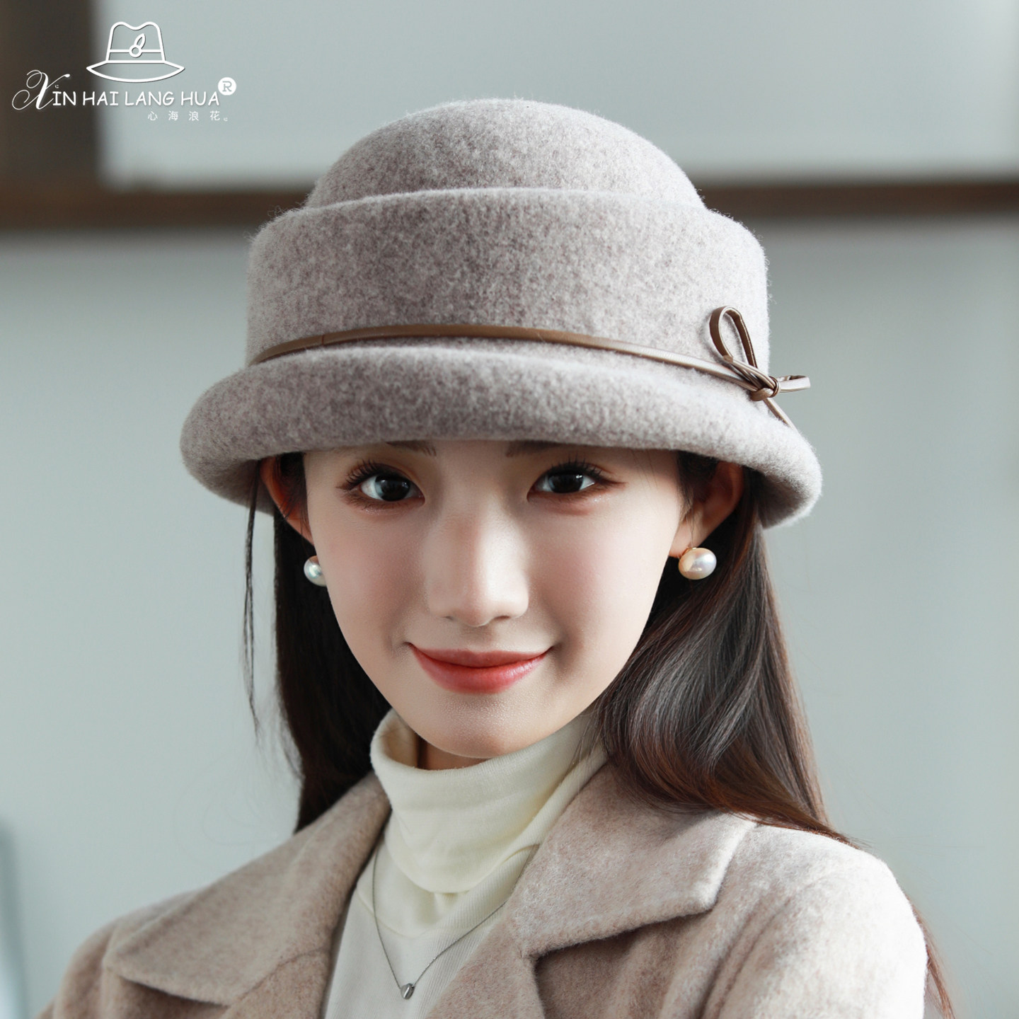 羊毛呢卷边渔夫帽子女秋冬新款时尚百搭优雅气质千金帽高品质盆帽,服饰配件/皮带/帽子/围巾,帽子,淘宝优惠券,粉丝福利购,淘宝优惠卷