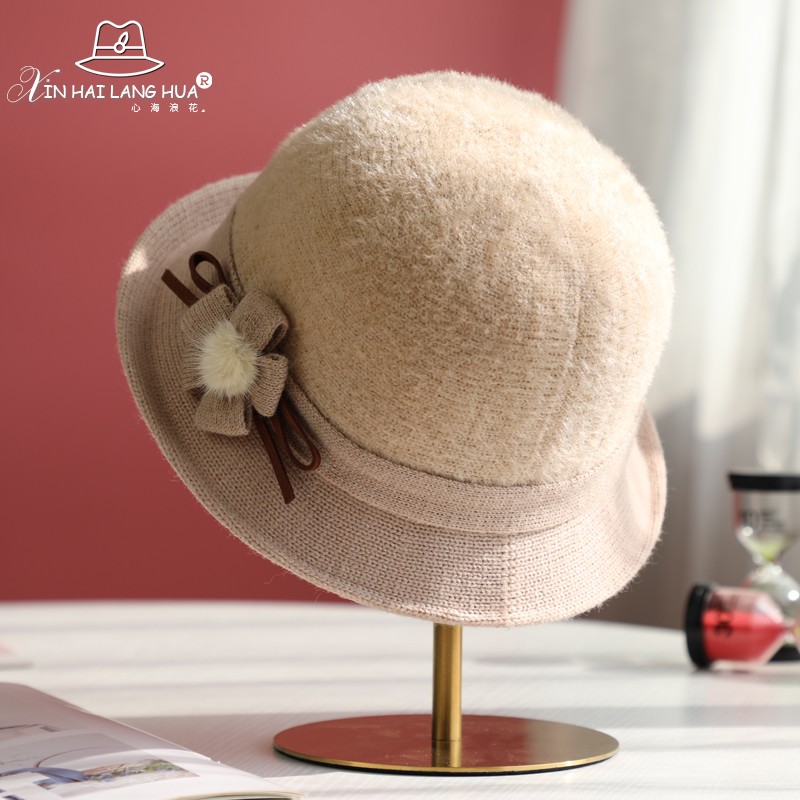 保暖渔夫帽出游优雅女冬时尚百搭