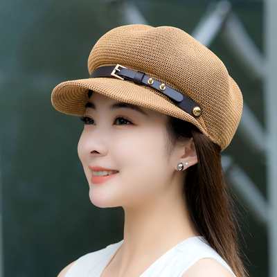 八角帽出游街头女春夏季