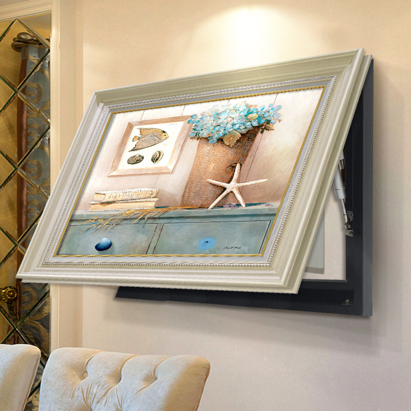 欧式配电箱遮挡画可推拉电闸电表箱客厅简欧挂画餐厅液压现代壁画,家居饰品,现代装饰画,淘宝优惠券,粉丝福利购,淘宝优惠卷